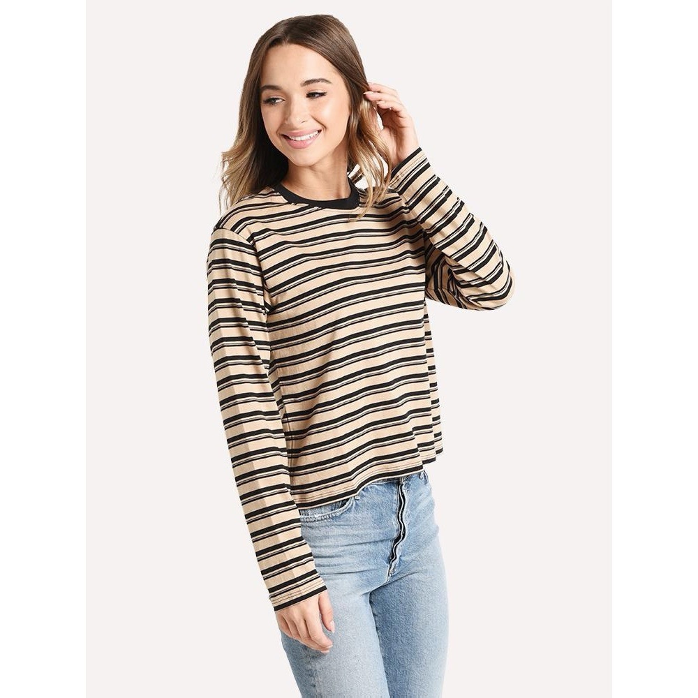 ATM Stripe Pima Cotton Long Sleeve Boy Tee - Picture 6 of 10